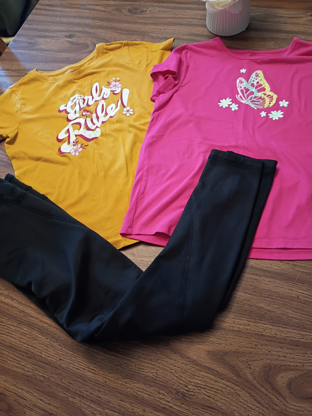 Girls 3-Piece Bundle Of Size 10/12 T-shirts & Black Pants